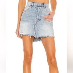 Free People Brea Cutoff Skirt in Mile High Blue